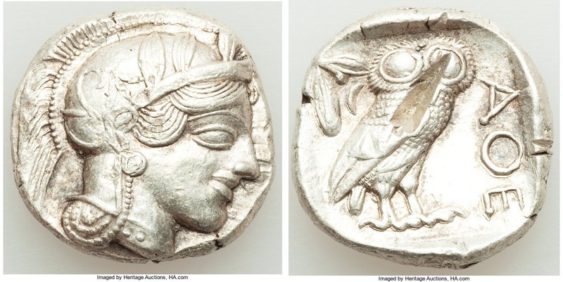 ATTICA. Athens. Ca. 440-404 BC. AR tetradrachm (25mm, 17.15 gm, 3h). XF, test cu...