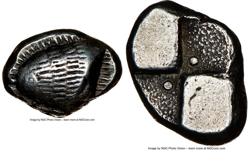 PAPHLAGONIA. Sinope. Ca. 490-425 BC. AR drachm (16mm). NGC Choice VF. Stylized h...