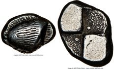PAPHLAGONIA. Sinope. Ca. 490-425 BC. AR drachm (16mm). NGC Choice VF. Stylized head of sea eagle left; tuna fish below / Quadripartite incuse punch wi...