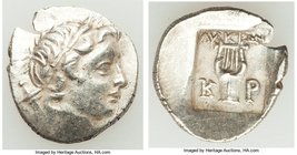LYCIAN LEAGUE. Cragus. Ca. 48-20 BC. AR hemidrachm (16mm, 2.02 gm, 12h). Choice XF. Series 1. Laureate head of Apollo right / ΛΥΚΙΩΝ / K-P, cithara (l...