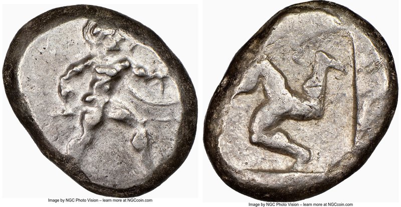 PAMPHYLIA. Aspendus. Ca. mid-5th century BC. AR stater (21mm, 6h). NGC VF. Helme...