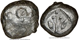 CYPRUS. Uncertain mint. Ca. early 5th century BC. AR stater (19mm, 12h). NGC Fine. Ram walking left; ankh superimposed above, RA (Cypriot) below / Lau...