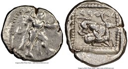 CYPRUS. Citium. Azbaal (ca. 449-425 BC). AR stater (24mm, 9h). NGC Choice VF. Heracles in fighting stance right, nude but for lion skin around shoulde...
