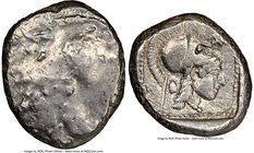 CYPRUS. Lapethus. Sidqmelek (ca. 435 BC). AR stater (22mm, 2h). NGC VF. Head of Athena left, wearing crested Corinthian helmet pushed back on head / H...