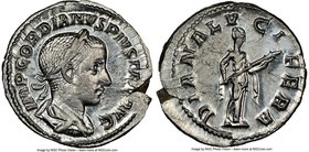 Gordian III (AD 238-244). AR denarius (20mm, 3.81 gm, 12h). NGC MS 4/5 - 4/5. Rome, summer AD 241. IMP GORDIANVS PIVS FEL AVG, laureate, draped and cu...