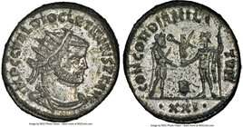 Diocletian (AD 284-305). BI antoninianus (21mm, 5.00 gm, 11h). NGC MS 5/5 - 3/5, Silvering. Antioch, 2nd officina, ca. AD 293-295. IMP C C VAL DIOCLET...