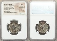 Galerius, as Caesar (AD 305-311). BI follis or nummus (25mm, 9.40 gm, 12h). NGC MS 4/5 - 4/5, Silvering. Trier, 1st officina, ca. AD 296-297. MAXIMIAN...