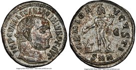 Licinius I (AD 308-324). BI follis or reduced nummus (22mm, 4.98 gm, 7h). NGC MS 5/5 - 4/5, Silvering. Nicomedia, 5th officina, ca. earlier AD 312. IM...