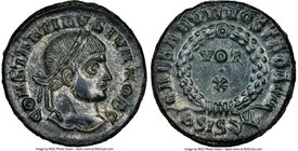 Constantine II, as Caesar (AD 337-340). AE3 or BI nummus (18mm, 3.52 gm, 1h). NGC MS 5/5 - 3/5, scratches. Siscia, 2nd officina, AD 321-324. CONSTANTI...