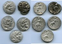 ANCIENT LOTS. Greek. Macedonian Kingdom. Ca. 336-317 BC. Lot of five (5) AR tetradrachms. About VF-Choice VF. Includes: (4) Alexander III the Great (3...