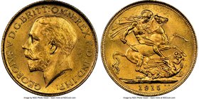 George V gold Sovereign 1915-S MS63 NGC, Sydney mint, KM29. AGW 0.2355 oz. 

HID09801242017