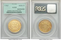 Jose I gold 4000 Reis 1767 AU58 PCGS, Lisbon mint, KM171.2, LMB-320. Mintage: 1,029. AGW 0.2379 oz. Ex. Norweb. 

HID09801242017