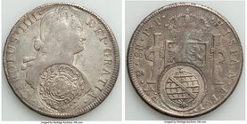Minas Gerais. João Prince Regent Counterstamped 960 Reis ND (1808) VF (Mount Removed), Potosi mint, KM242. 41.0mm. 26.83gm. Struck on Bolivia 8 Reales...