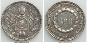 Pedro II 400 Reis 1834 AU, KM453. 27.6mm. 8.94gm. Lavender gray and argent toning. 

HID09801242017