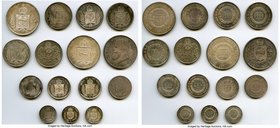 Pedro II 15-Piece Lot of Uncertified Assorted Multiple Reis, 1) 200 Reis 1859 - XF, KM469. 19.3mm. 2.57gm 2) 200 Reis 1860 - AU, KM469. 19.3mm. 2.50gm...