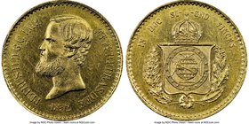 Pedro II gold 20000 Reis 1852 MS60 NGC, KM463. Two year type. AGW 0.5286 oz. Ex. Santa Cruz Collection.

HID09801242017