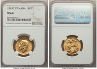 George V gold Sovereign 1919-C MS61 NGC, Ottawa mint, KM20. AGW 0.2355 oz. 

HID09801242017