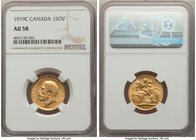 George V gold Sovereign 1919-C AU58 NGC, Ottawa mint, KM20. AGW 0.2355 oz. 

HID09801242017