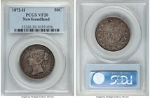 Newfoundland. Victoria Pair of Certified Assorted 50 Cents PCGS, 1) 50 Cents 1872-H - VF20 2) 50 Cents 1876-H - VF35 Heaton mint, KM6. Sold as is, no ...
