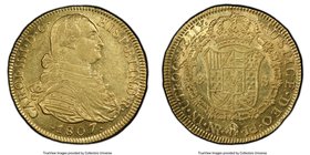 Charles IV gold 8 Escudos 1807 NR-JJ MS61 PCGS, Nuevo Reino mint, KM62.1. Full strike with nice color and luster. AGW 0.7615 oz. 

HID09801242017