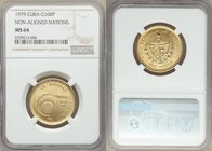 Republic gold 100 Pesos 1979 MS64 NGC, KM45. Mintage: 2,000. Struck in commemoration of the meeting of the non-aligned nations. AGW 0.3538 oz. 

HID09...
