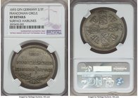 Franconian Circle. Anonymous 2/3 Taler 1693 XF Details (Surface Hairlines) NGC, Nurnberg mint, KM21, Dav-518. One year type. Soft strike with olive-go...