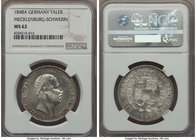 Mecklenburg-Schwerin. Friedrich Franz II Taler 1848-A MS62 NGC, Berlin mint, KM304. One year type, small edge bruise at 9 o'clock, exceptional strike ...