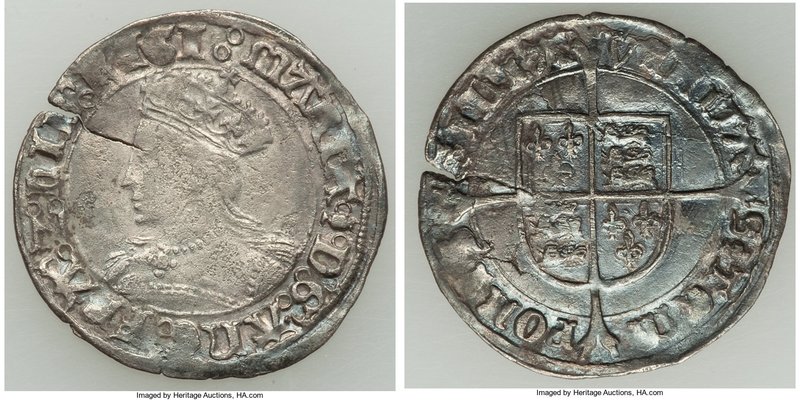 Mary (1553-1558) Groat ND (1553-1554) VF (Corrosion, Flan Cracks), Tower mint, P...