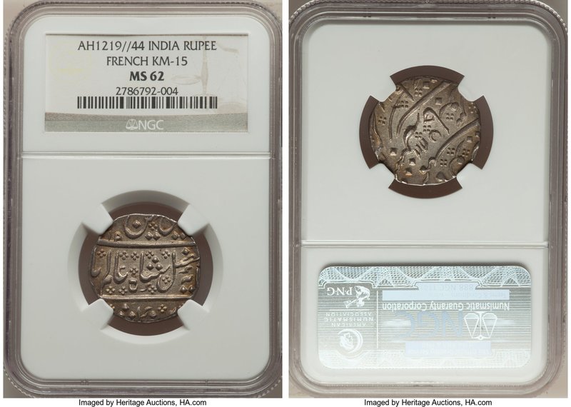 French India. Arcot Rupee AH 1219 Year 44 (1845/6) MS62 NGC, KM15.

HID098012420...