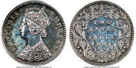 British India. Victoria Proof Restrike 2 Annas 1901-B PR64 NGC, Bombay mint, KM488. Reflective mirrored surfaces with full strike and crisp edges. 

H...