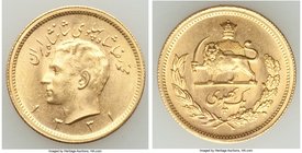 Muhammad Reza Pahlavi gold Pahlavi SH 1331 (1952) UNC, KM1162. 22.3mm. 8.14gm. Second year of issue and better date. 

HID09801242017