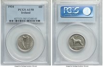 3-Piece Lot of Certified 6 Pence PCGS, 1) Free State 6 Pence 1934 - AU58, KM5 2) Free State 6 Pence 1935 - AU55, KM5 3) Republic 6 Pence 1939 - AU50, ...