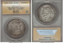 Naples & Sicily. Francesco II 120 Grana 1859 AU50 Details (Cleaned) ANACS, KM381. One year type. 

HID09801242017