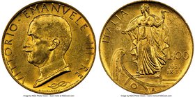 Vittorio Emanuele III gold 100 Lire Anno IX (1931)-R MS62 NGC, Rome mint, KM72. 

HID09801242017