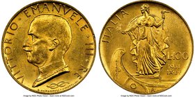 Vittorio Emanuele III gold 100 Lire Anno IX (1931)-R MS62 NGC, Rome mint, KM72.

HID09801242017