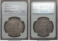 Ferdinand VI 8 Reales 1756 Mo-MM AU Details (Surface Hairlines) NGC, Mexico City mint, KM104.2. Lead-gray and peach toning. 

HID09801242017