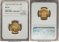 Willem I gold 10 Gulden 1840 MS62 NGC, KM56.

HID09801242017