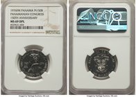 Republic platinum 150 Balboas 1976-FM MS69 Deep Mirrored Prooflike NGC, Franklin mint, KM43. Issued for the 150th anniversary of the Panamanian congre...
