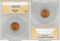 USA Administration 5-Piece Lot of Certified Assorted Denominations 1903 ANACS, 1) 1/2 Centavo 1903 - MS62 Red and Brown, Philadelphia mint, KM162 2) 1...