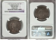 Charles I 12 Shillings ND (1637-1642) Fine Details (Scratches) NGC, Edinburgh mint, KM82, S-5558. Third coinage, I. Briot's issue with bust to edge of...