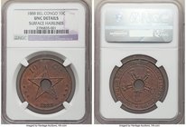 3-Piece Lot of Certified Assorted Issues, 1) Belgian Congo: Belgian Colony. Leopold II 10 Centimes 1888 - UNC Details (Surface Hairlines) NGC, KM4 2) ...