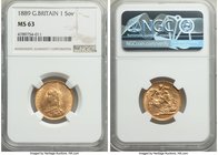 Victoria gold Sovereign 1889 MS63 NGC, KM767. Faintly reflective, an appealing Sovereign and a scarcer date for the Jubilee series. AGW 0.2354 oz.

HI...
