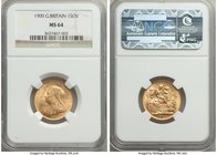 Victoria gold Sovereign 1900 MS64 NGC, KM785, S-3874. Tied for finest certified, well-struck with matte luster and an eye-catching rosy color. 

HID09...