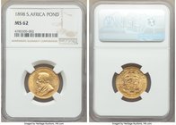 Republic gold Pond 1898 MS62 NGC, Pretoria mint, KM10.2. Usual weakness on the eagle's breast, otherwise sharp with appealing cartwheel luster. AGW 0....