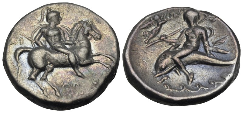 CALABRIA. Tarentum. Circa 272-240 BC. Didrachm or nomos (Silver, 21 mm, 6.36 g, ...