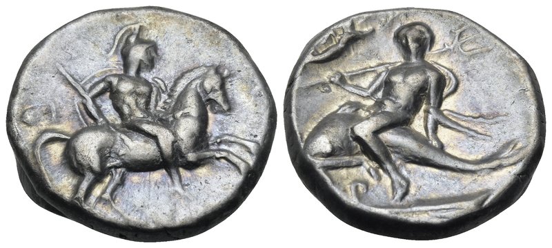 CALABRIA. Tarentum. Circa 272-240 BC. Stater (Silver, 19 mm, 6.32 g, 7 h), Thi.....