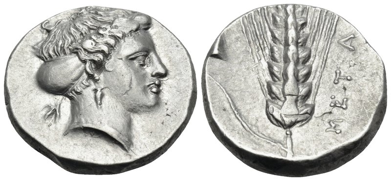 LUCANIA. Metapontum. Circa 400-340 BC. Didrachm or nomos (Silver, 20.5 mm, 7.86 ...