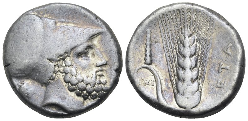 LUCANIA. Metapontum. Circa 340-330 BC. Nomos or Didrachm (Silver, 20 mm, 8.02 g,...