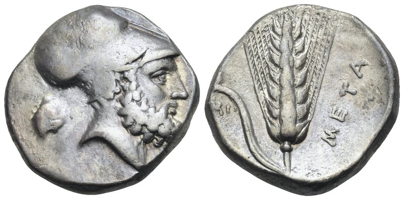 LUCANIA. Metapontum. Circa 340-330 BC. Didrachm or nomos (Silver, 19 mm, 7.77 g,...