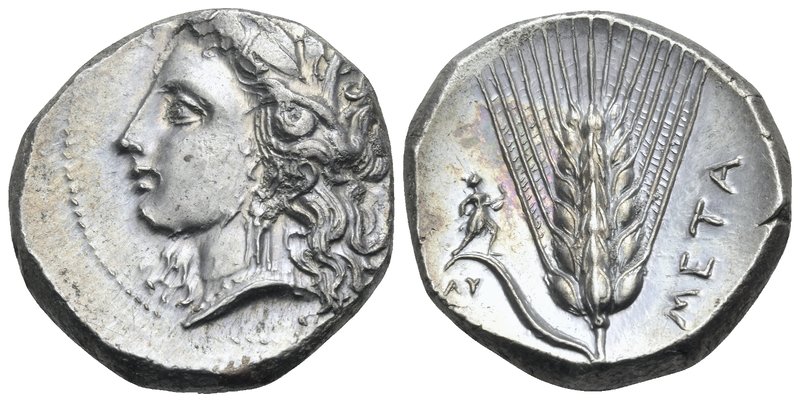 LUCANIA. Metapontum. Circa 330-290 BC. Nomos or Didrachm (Silver, 20 mm, 7.94 g,...
